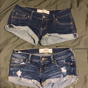 Dark denim short shorts